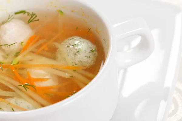 Suppe mit Frikadellen — Stockfoto