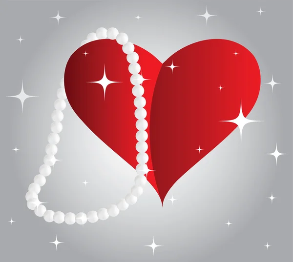 心和珍珠 — 图库矢量图片