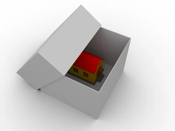 Huset i en låda — Stockfoto