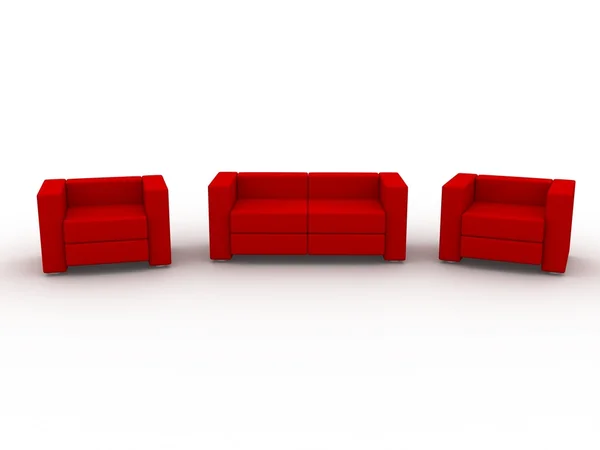 Červený gauč — Stock fotografie