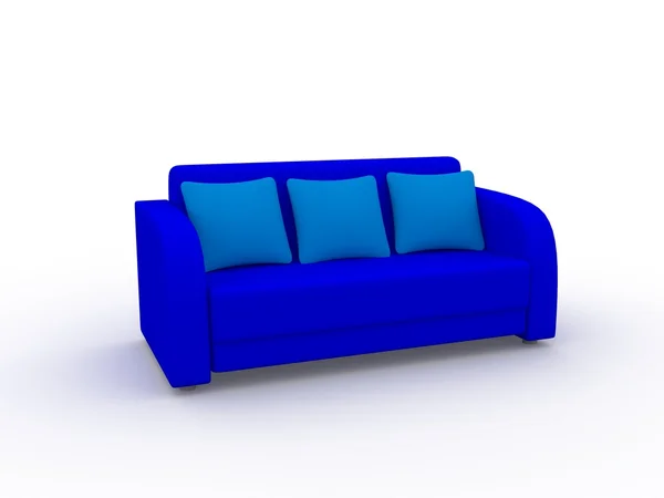 Niebieska kanapa — Zdjęcie stockowe