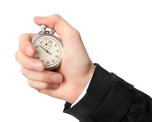Годинник в руці ізольований на білому тлі — стокове фото