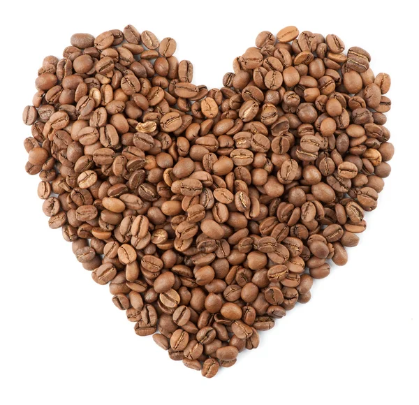 Stock image Roasted coffee beans in the shape of the heart