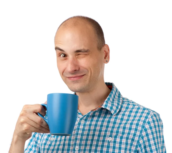 Fiatal férfi kávét iszik — Stock Fotó