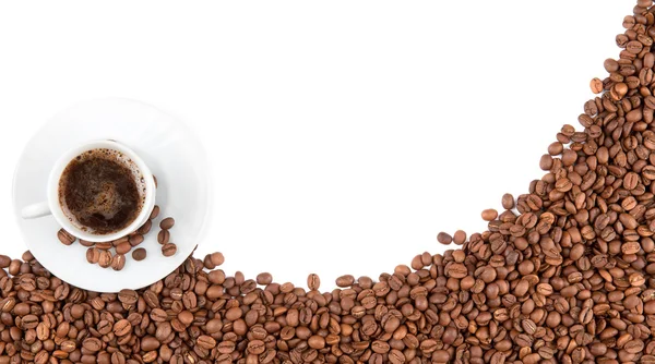 Šálek a kávová zrna — Stock fotografie
