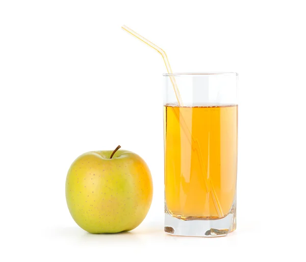 Green apple with juice — Stock Photo, Image