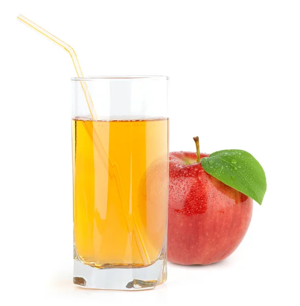 Kırmızı elma suyu ile — Stok fotoğraf