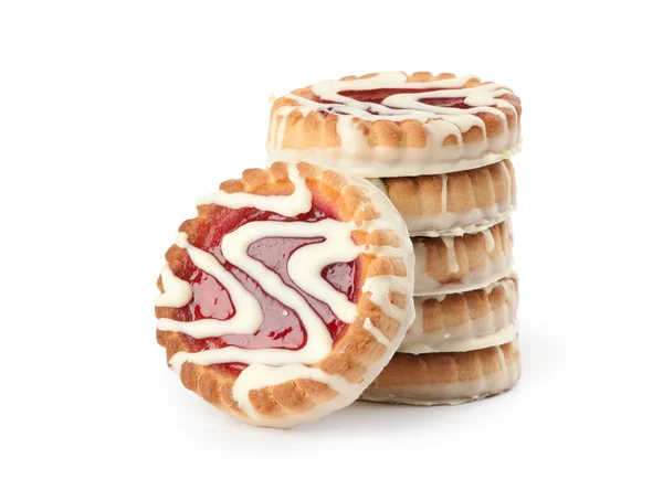 Cookies med jordgubbssylt — Stockfoto