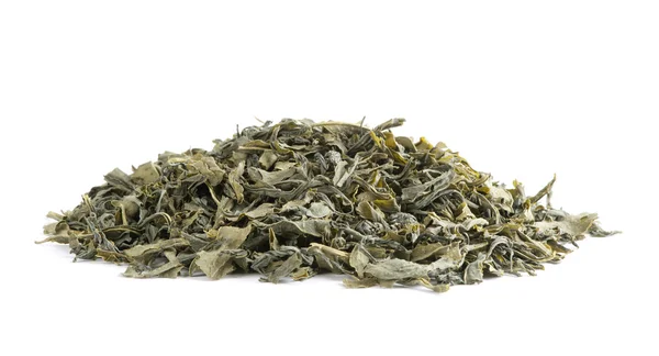 Torkade gröna teblad — Stockfoto