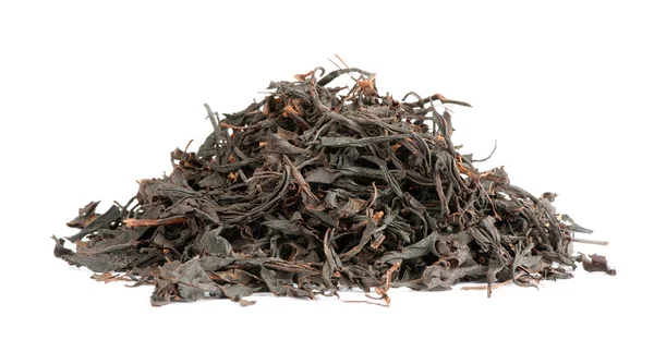 Suchý černý čaj listy — Stock fotografie