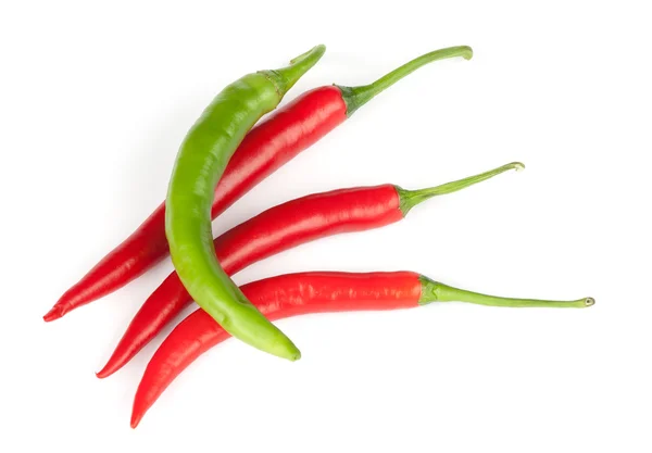Green and red Hot Chili peppers — Stock Photo, Image