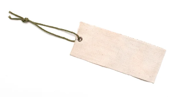 Close-up of an empty tag on pure white background — Stock Photo, Image