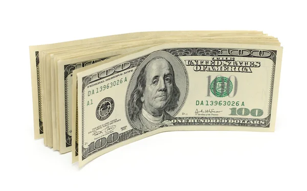 Batch of dollars isolated on white Stock Image