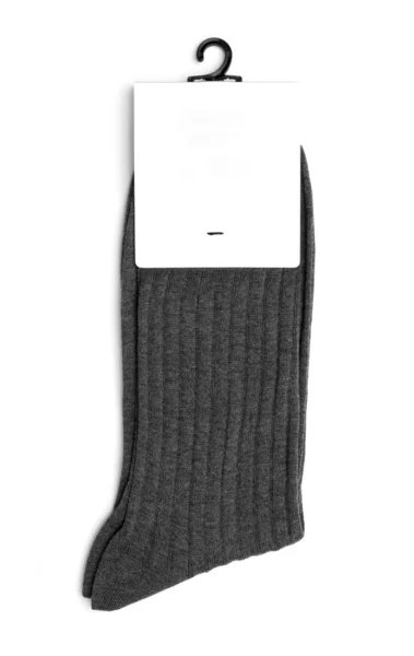 在白色背景上的灰色袜子 — 图库照片