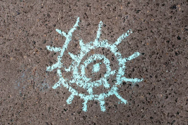 Sole disegno su asfalto — Foto Stock