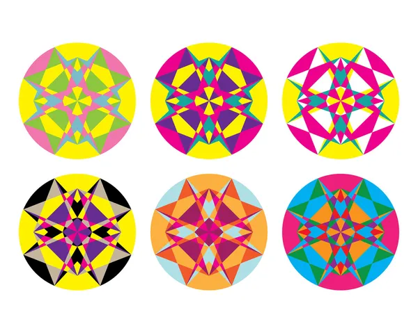 万華鏡の幾何学的なパターン。抽象的なベクトルの背景 — ストックベクタ