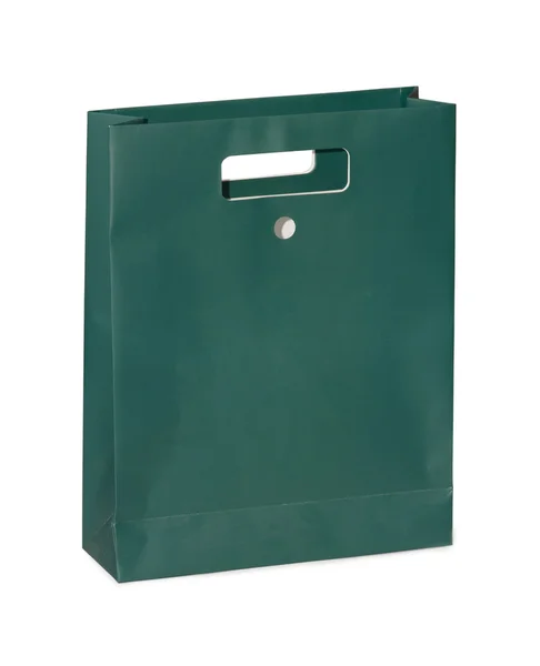 Grön väska på vit bakgrund — Stockfoto