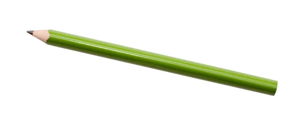 Grüner Bleistift auf weißem Hintergrund — Stockfoto