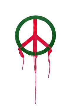 Highly detailed close up image of a grunge peace sign graffiti clipart