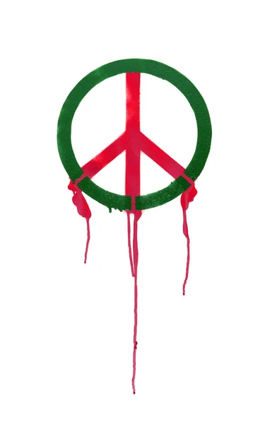 Highly detailed close up image of a grunge peace sign graffiti — Stock Photo, Image