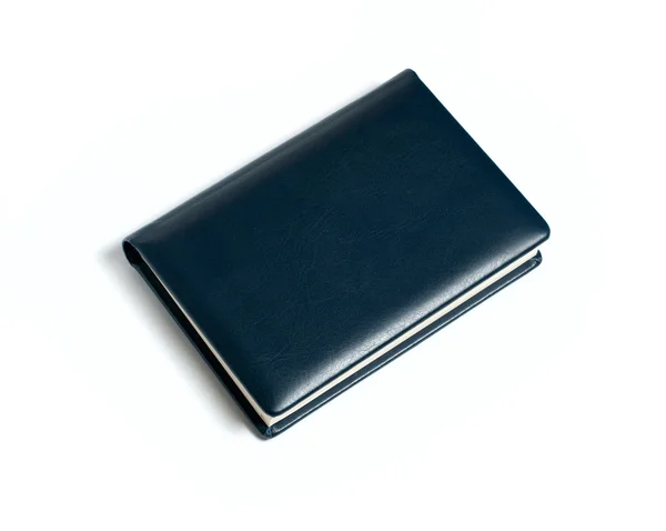 Uzavřené kožený zápisník izolované na bílém — Stock fotografie