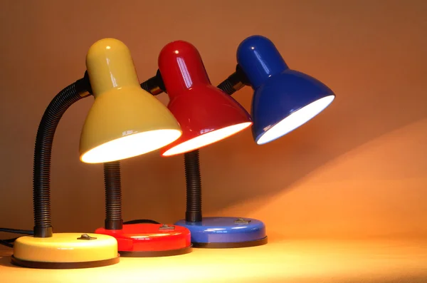 Trois lampes de bureau — Photo