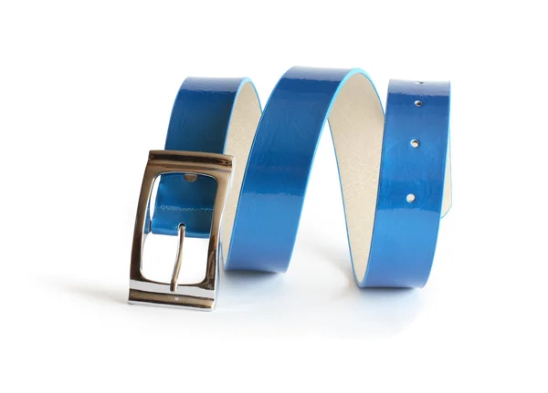 Cinturão azul em branco — Fotografia de Stock