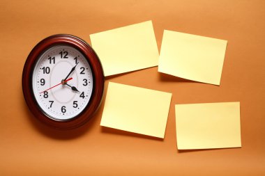 Adhesive Notes And Clock clipart