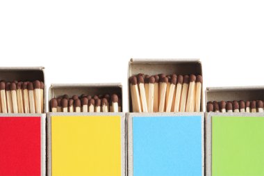Motley Matchboxes On White clipart