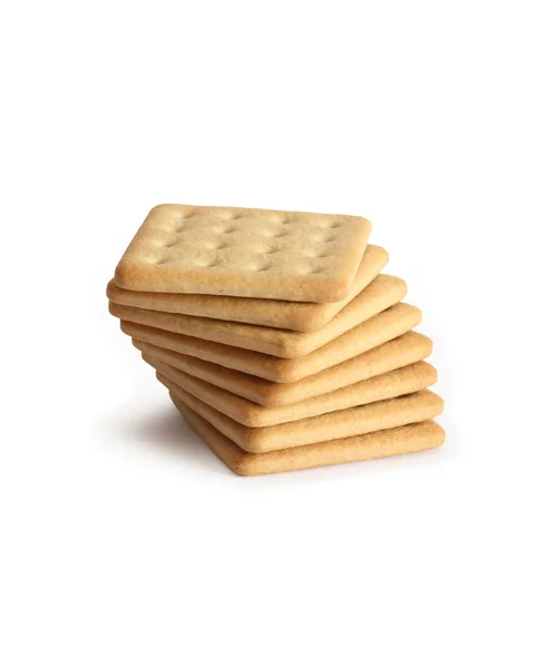 Crackers su bianco — Foto Stock