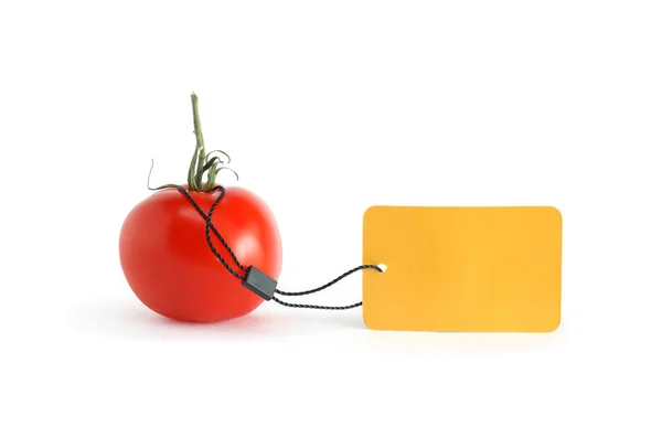 Tomato With Price Tag — Stockfoto