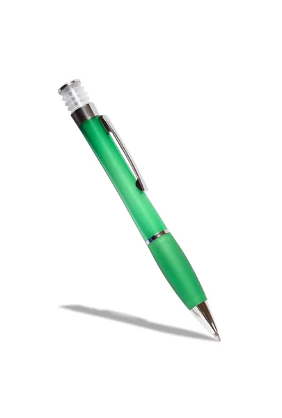 Yeşil tükenmez kalem — Stok fotoğraf