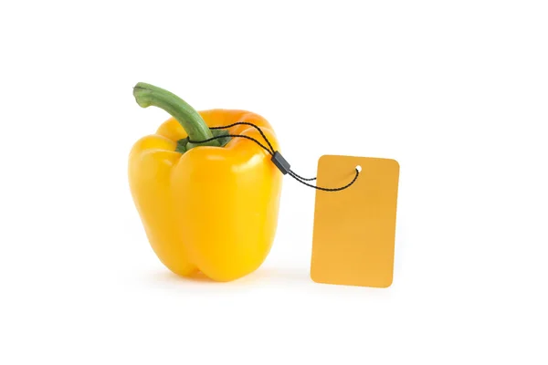 Papriky s cenovkou — Stock fotografie
