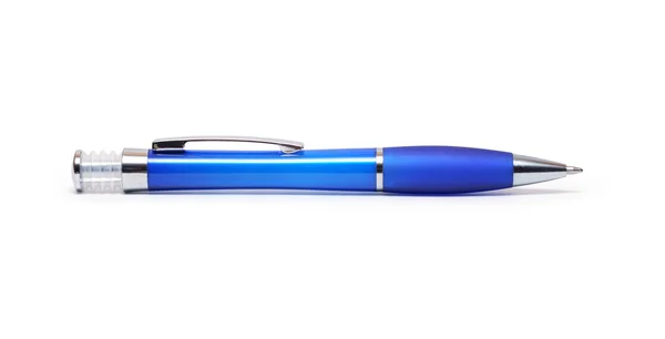 Modré kuličkové pero — Stock fotografie