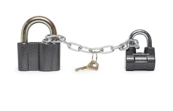 Cadeados e chave — Fotografia de Stock