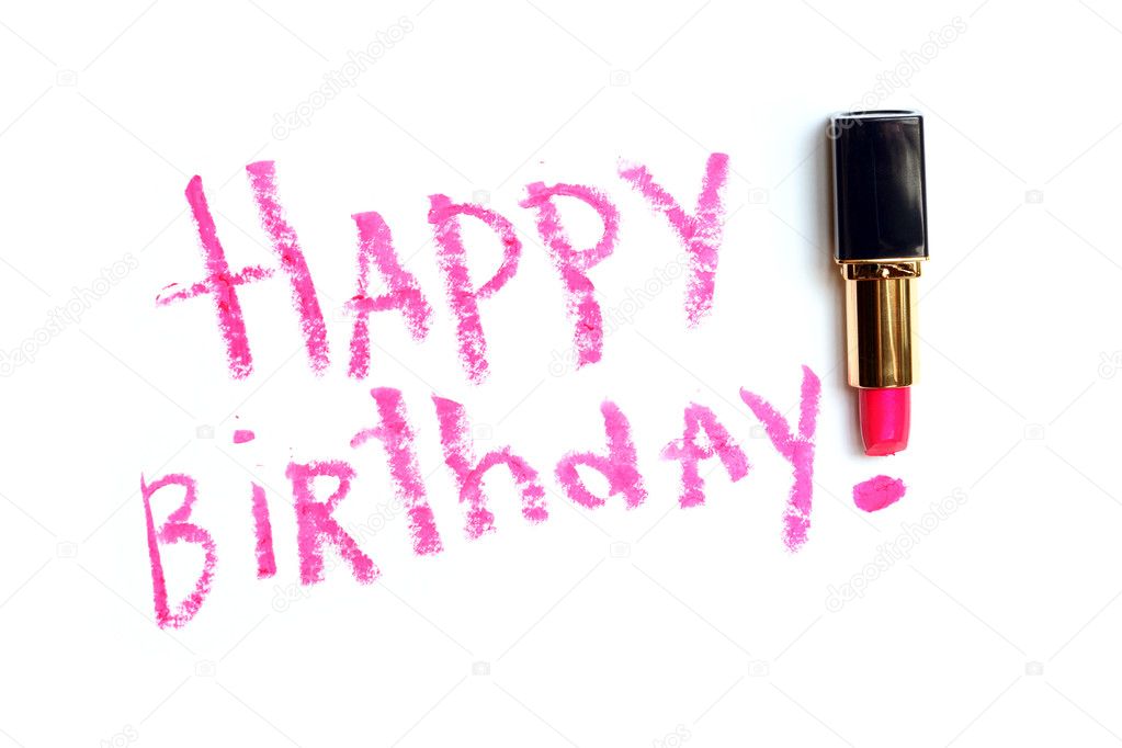 Lipstick Birthday Greetings — Stock Photo © kvkirillov #6157889