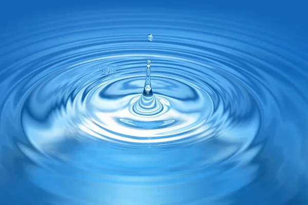 Blauwe spatten water — Stockfoto