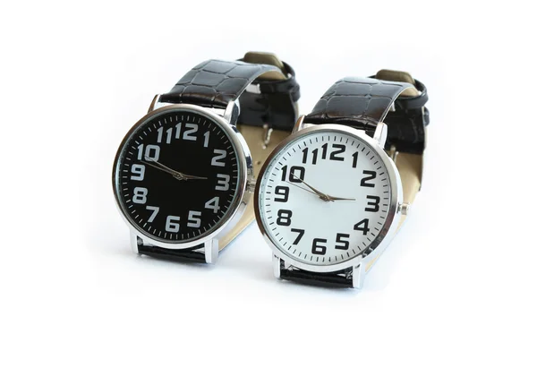 Czarno-białe zegarki — Zdjęcie stockowe