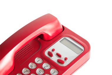 Red Telephone On White clipart