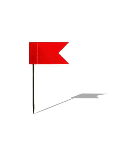 Czerwona flaga pin — Zdjęcie stockowe