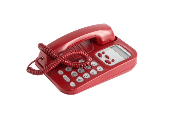 Rotes Telefon auf weißem — Stockfoto