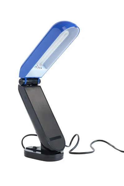 Blauwe bureaulamp — Stockfoto