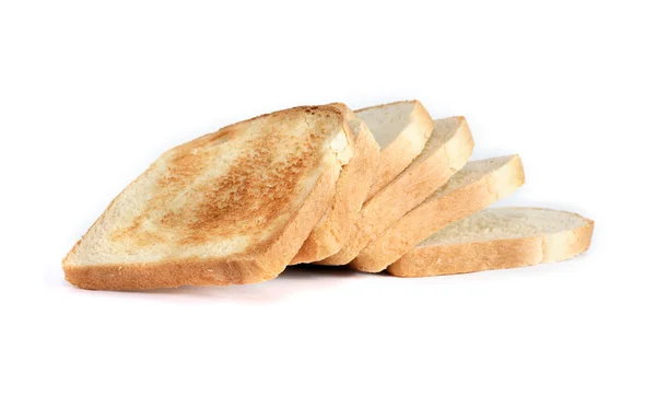 Pane tostato su bianco — Foto Stock