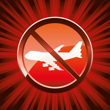 Warning ban flight clipart