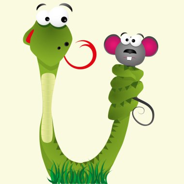 Snake and mouse clipart