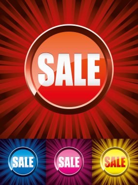 Colorful Sale buttons clipart