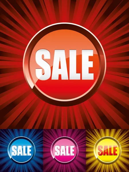 Colorful Sale buttons — Stock Vector