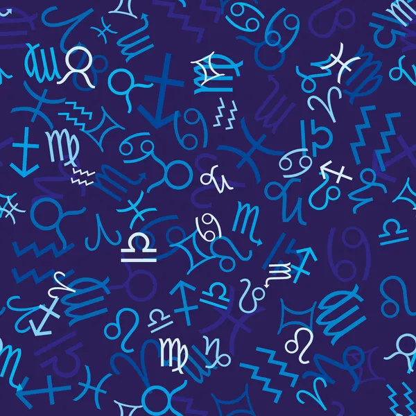 Bleus taches de verre comme icônes du zodiaque — Image vectorielle