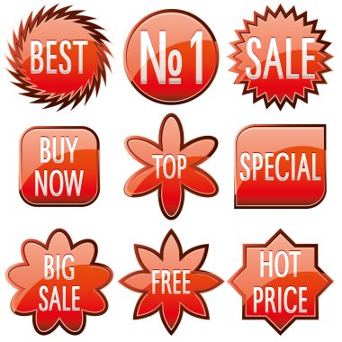 Red Sale buttons clipart