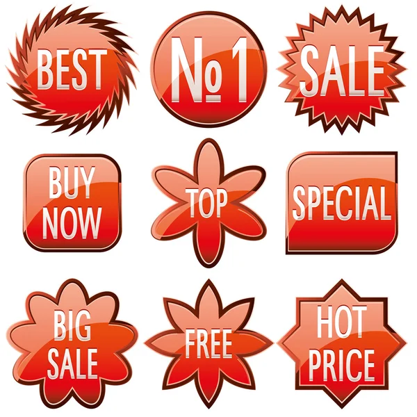 Red Sale buttons — Stock Vector